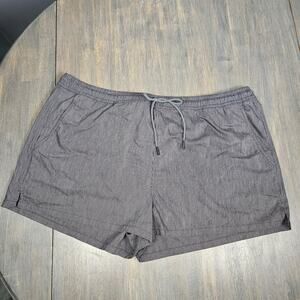 Athleta Womens XL Board Shorts Swim Elastic Waist Drawstring Charcoal Gray